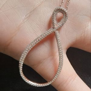 Cubic Zirconia Infinity Sterling Silver Necklace